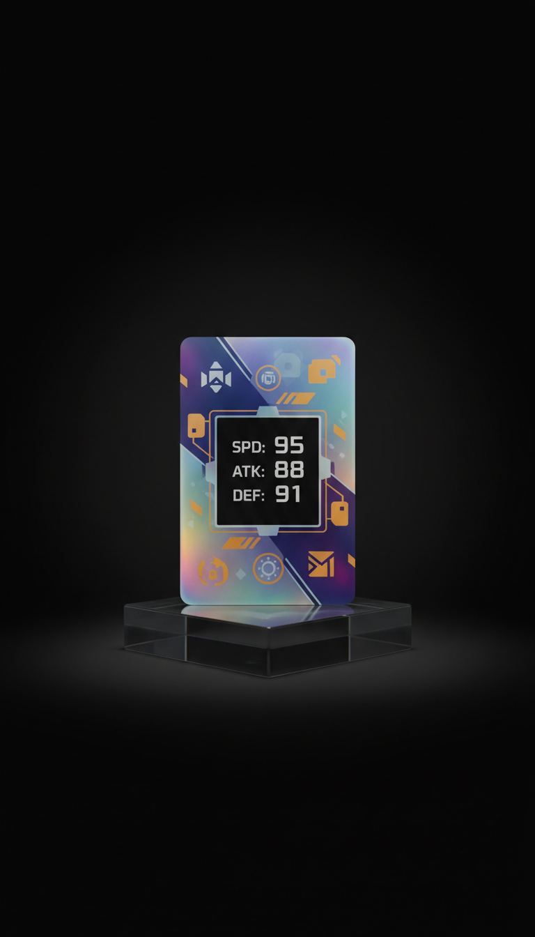 AR interactive trading card with real-time stats